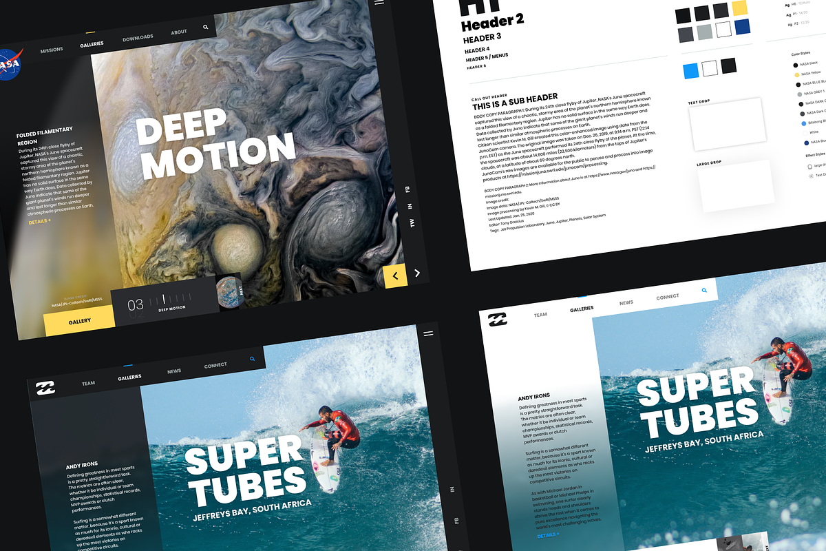 Deep Motion Landing Pages, an UI Kit Template by Brian White Design Goods (Photo 1 of 3)