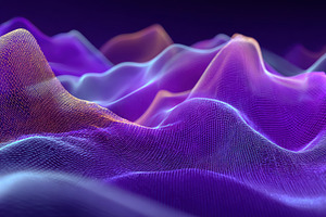 Abstract Purple and Orange Mesh Land, a Photo by Pixeness Studio