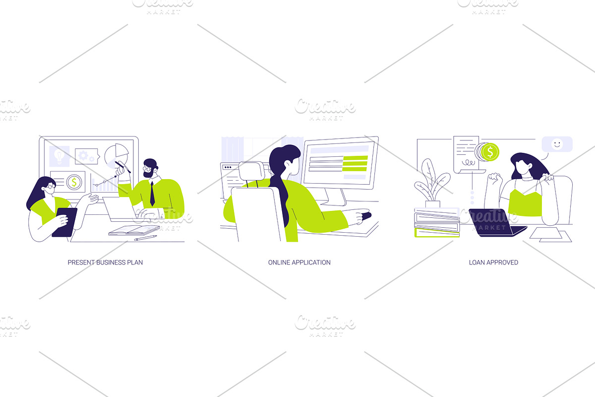 Small business loan isolated cartoon, a Finance Illustration by Visual Generation