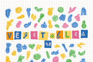 Organic Garden Vegetables Hand-Drawn, an Object Graphic by Anada Arty