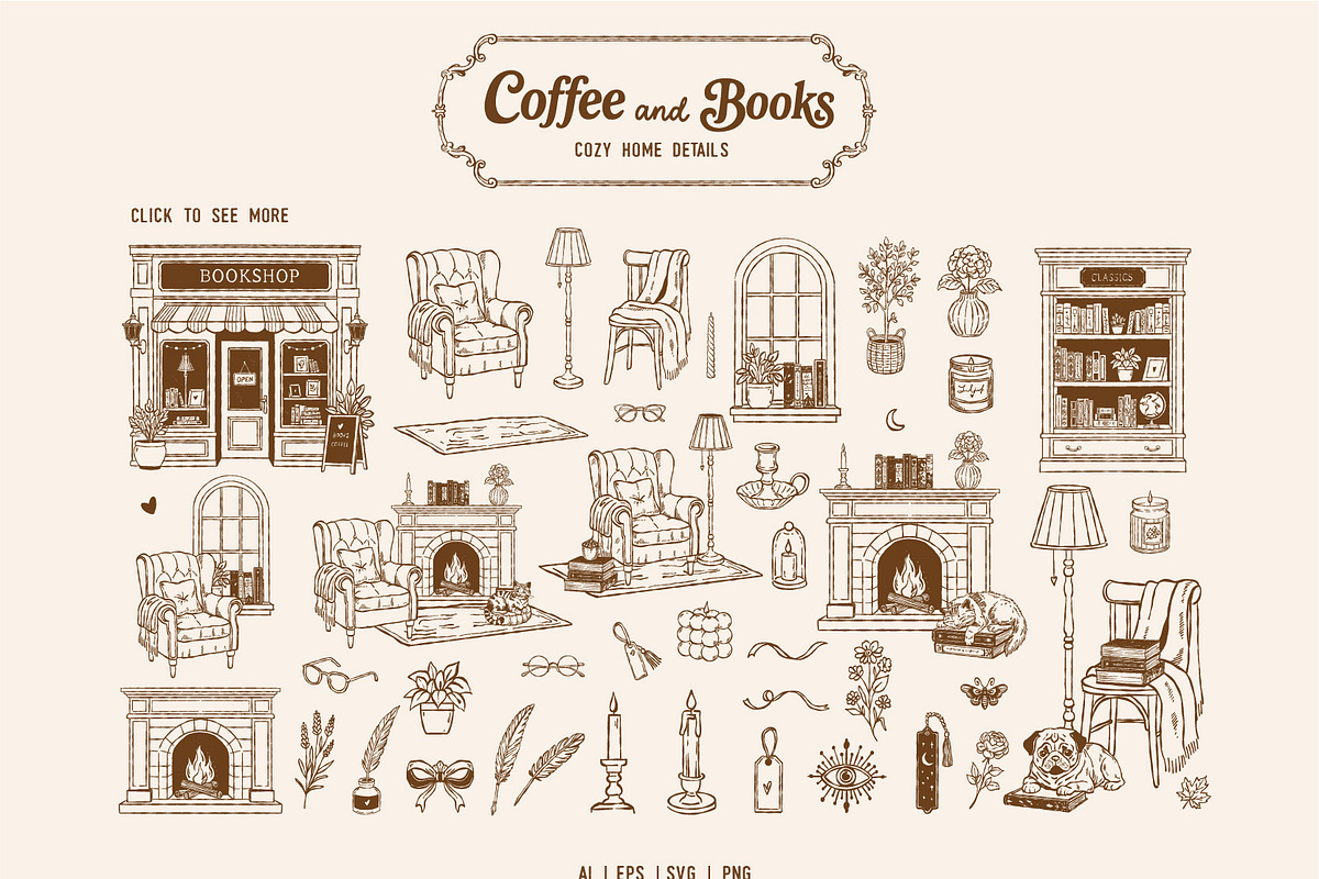 Coffee & Books Bookish Vector Set, an Object Graphic by VerAna (Photo 12 of 23)