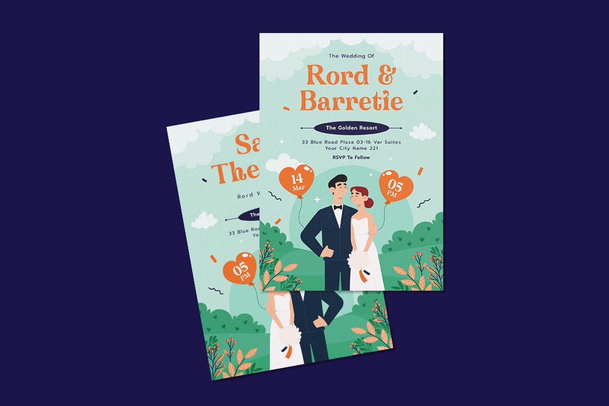 Engagement Wedding Invitation, an Invitation Template by iDoodle Studio (Photo 2 of 4)