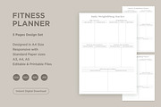 Fitness Planner Pages Set V-13, a Stationery Template by shahsoft (Thumbnail 1 of 3)