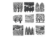 24 svg doodle countriside and forest, a Background Graphic by SketchArtStudio (Thumbnail 3 of 4)
