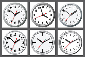 Wall mounted digital clock. Vector i