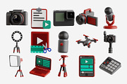 Content Creation 3D Icon Set, a Characters & Person 3D Model by Eklip Studio (Thumbnail 3 of 3)
