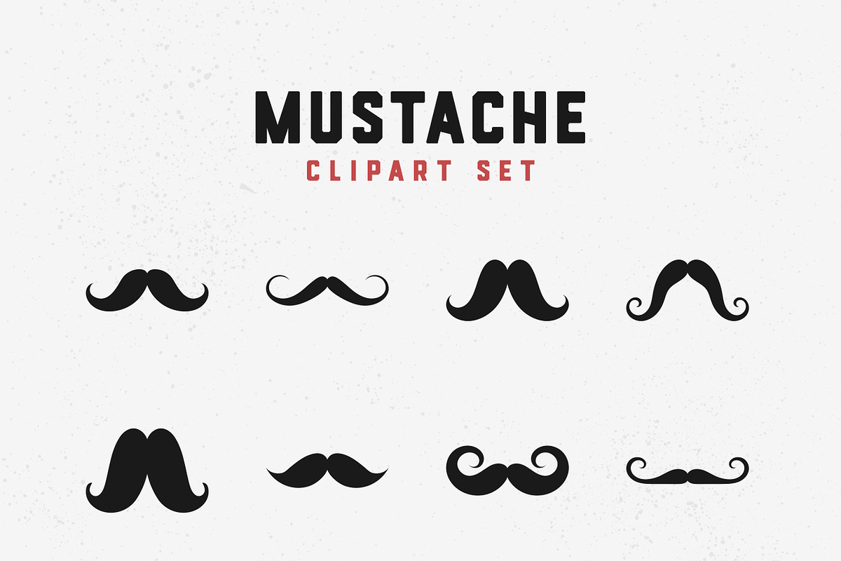 Vintage Mustache Clipart Set, an Icon by P.F. Creative Lab (Photo 3 of 3)