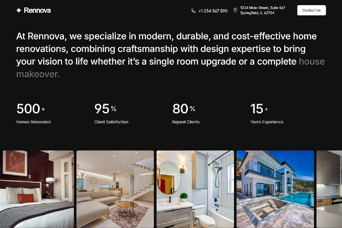 Rennova Framer Template preview 2
