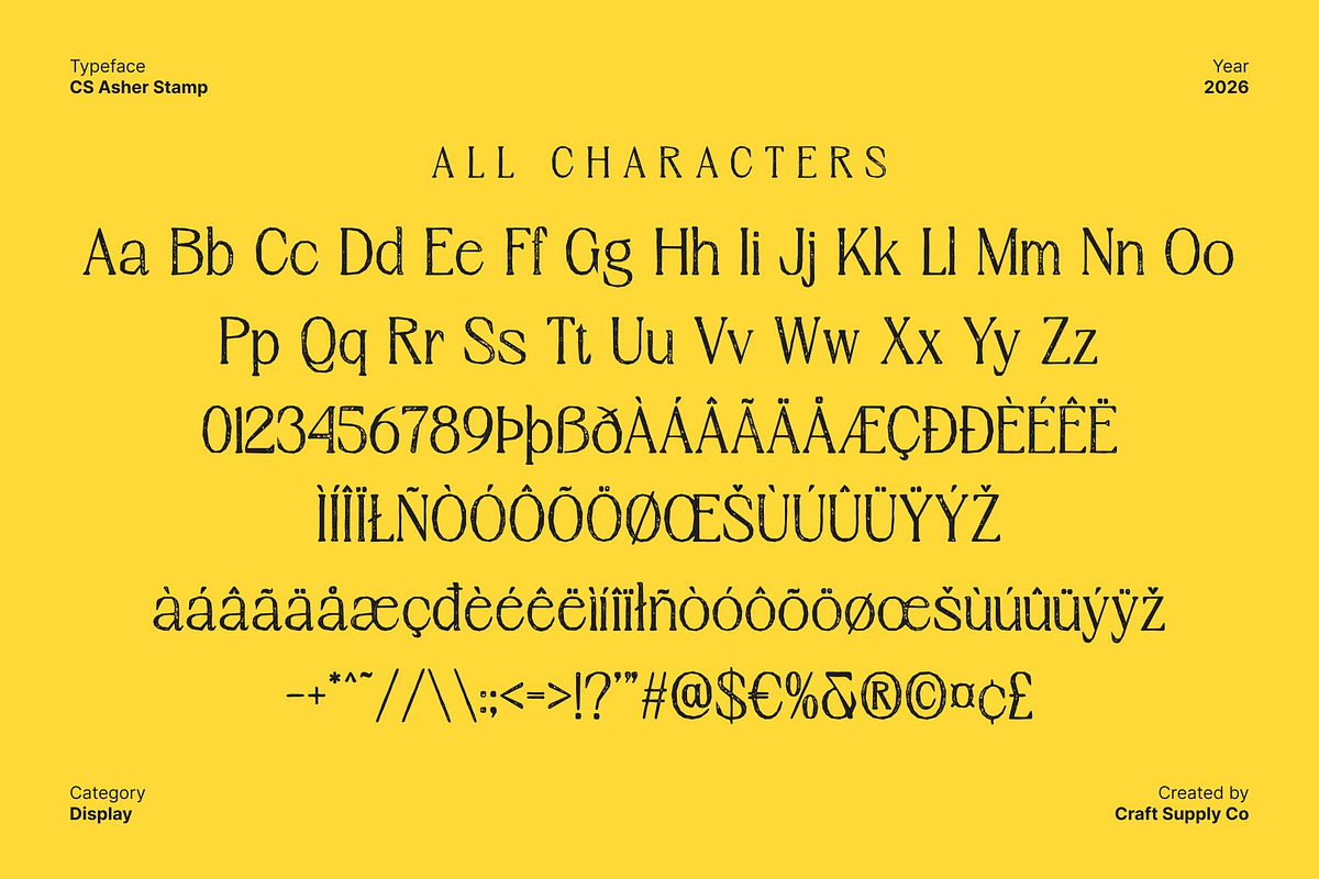 CS Asher Stamp, a Serif Font by Craft Supply Co. (Photo 8 of 8)