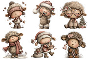 Funny Christmas Sheep Clipart, an Illustration by Craft Nest (Thumbnail 10 of 10)