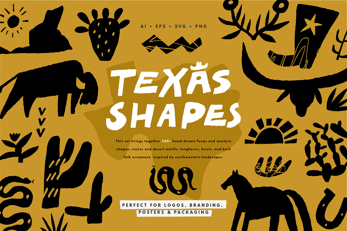 Texas Clipart | Hand Drawn Shapes, a Decorative Illustration by Favete Art (Photo 1 of 23)