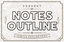 Notes Outline Font