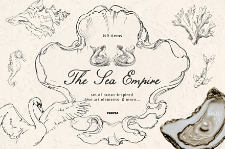 The Sea Empire: Vintage Marine Art, an Object Graphic by Purple