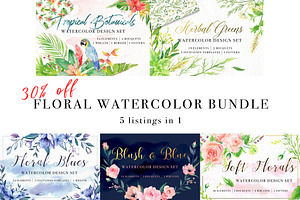 Sale- Floral Watercolor Bundle