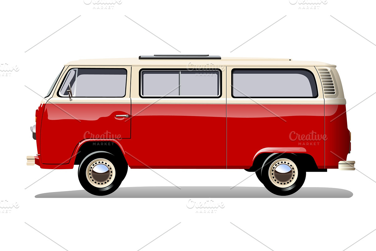 Vector retro van, a Transportation Illustration by Mechanik