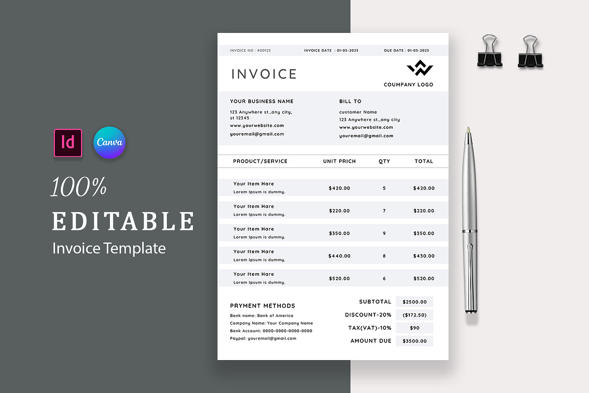 Invoice, a Stationery Template by Design Zone (Photo 1 of 3)