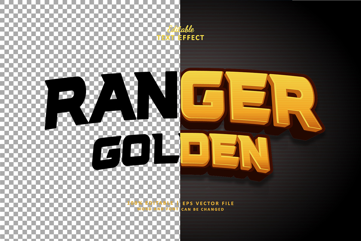 Text Effect Ranger Golden, a Layer Style Add-On by Navy Graphic (Photo 2 of 2)