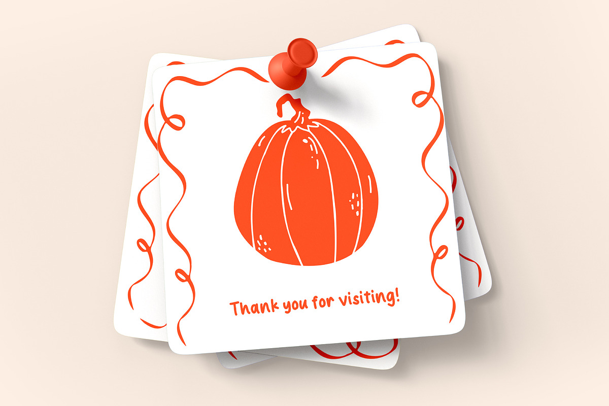 Thanksgiving cute pumpkin printables, a Seasonal Illustration by Irina Avdeeva (Photo 5 of 5)