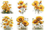 Yellow Flowers Spring Clipart, an Illustration by CraftArtStudio (Thumbnail 5 of 6)