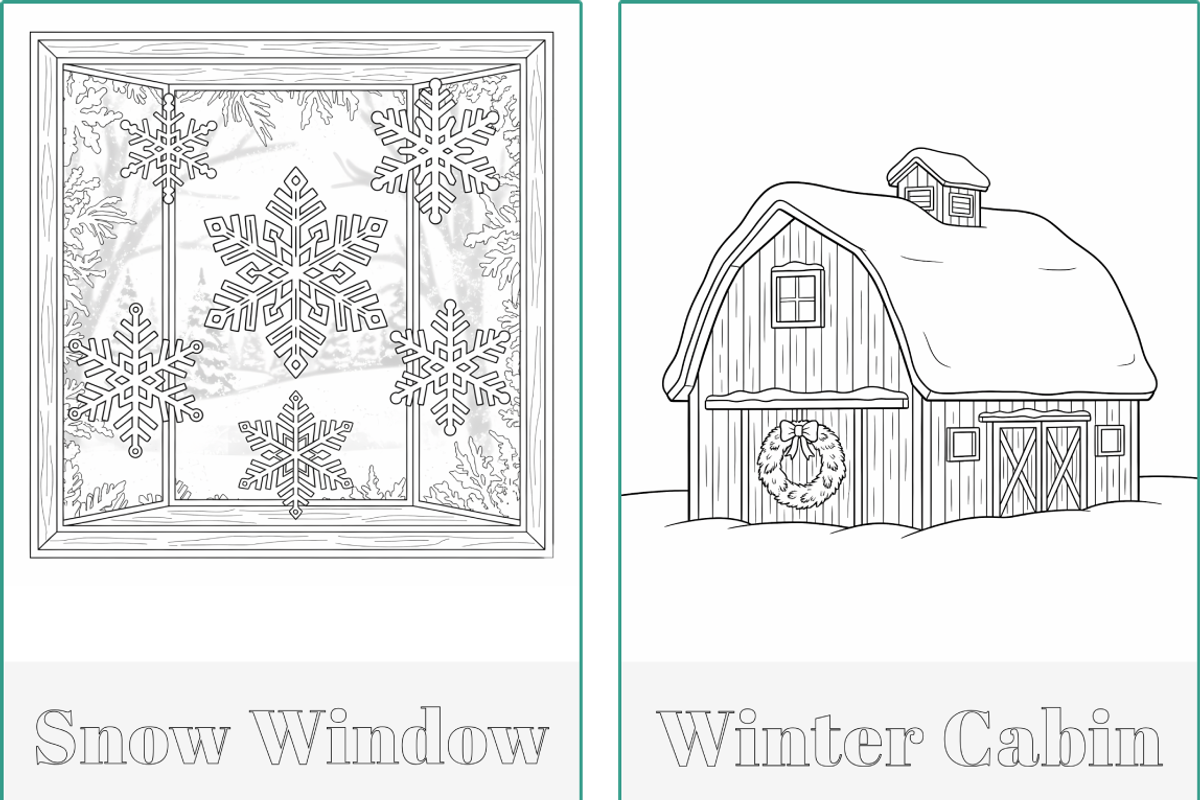 Winter Holidays Xmas Coloring Pages, a Seasonal Illustration by Nuvame Arts & Designs (Photo 9 of 19)