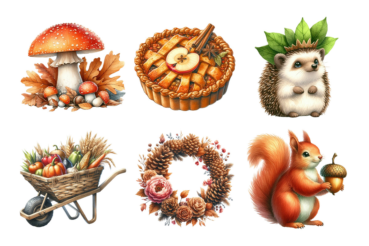 Watercolor Autumn Splendor Clipart, an Illustration by Daily.Designs (Photo 5 of 5)