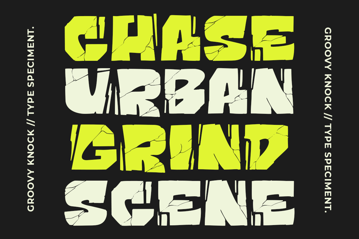 GF Knock - Cracked Display Font, a Handwritten Font by GroovyFontCo (Photo 2 of 7)