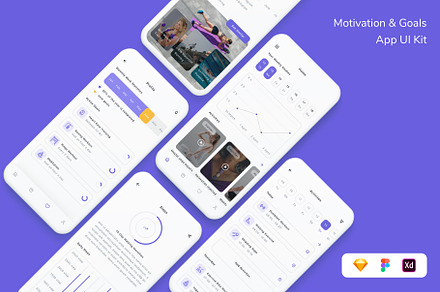 Motivation & Goals App UI Kit, an App Template by Betush