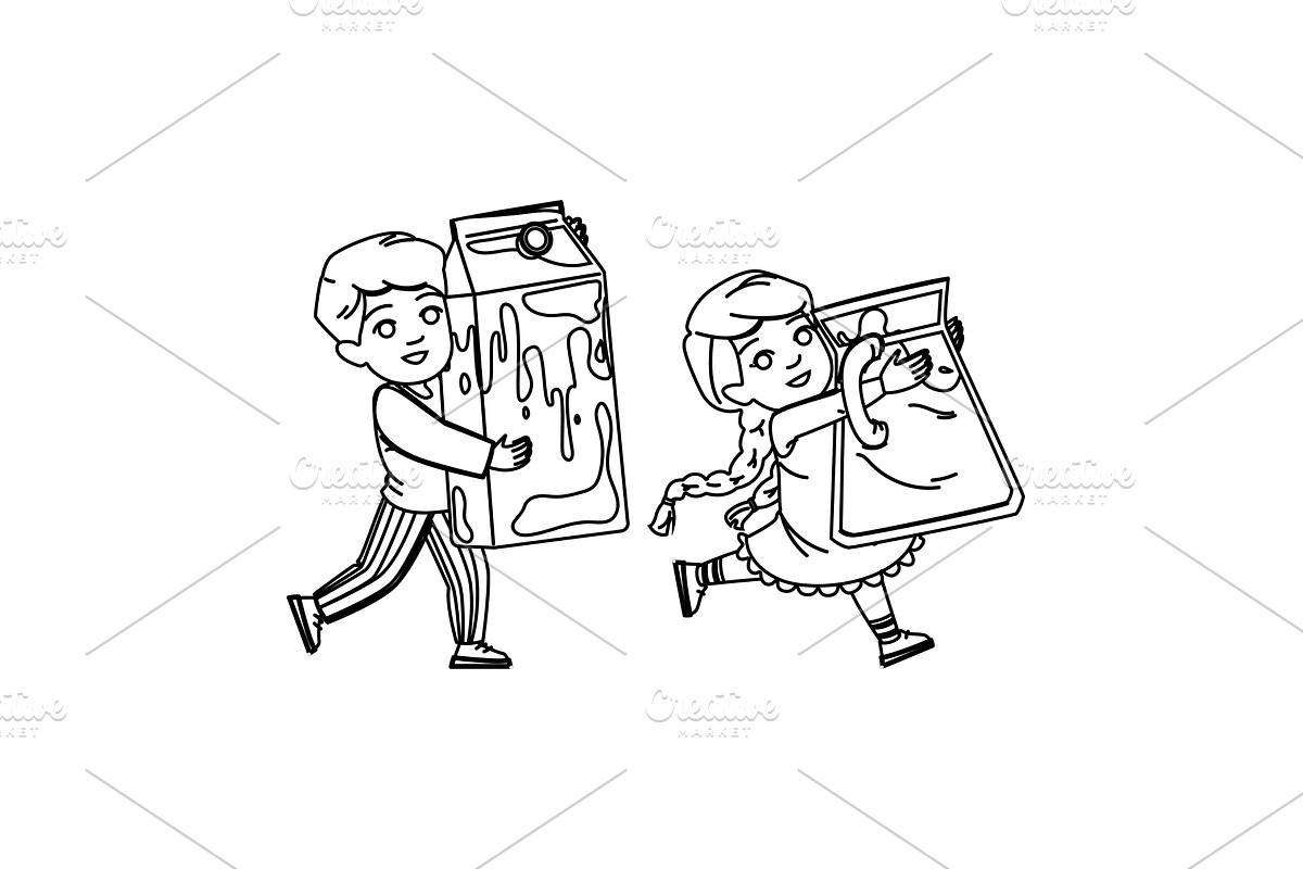 happy milk drink kid vector, a Person Illustration by pikepicture