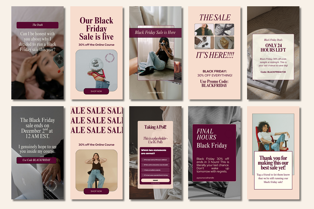Black Friday IG Promo Story Template, a Social Media Template by Solana Creative Co. (Photo 2 of 7)