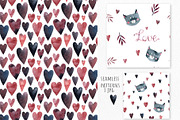 Watercolor Cats. Valentine's Day set, a Graphic by Noli Molly Store (Thumbnail 5 of 7)