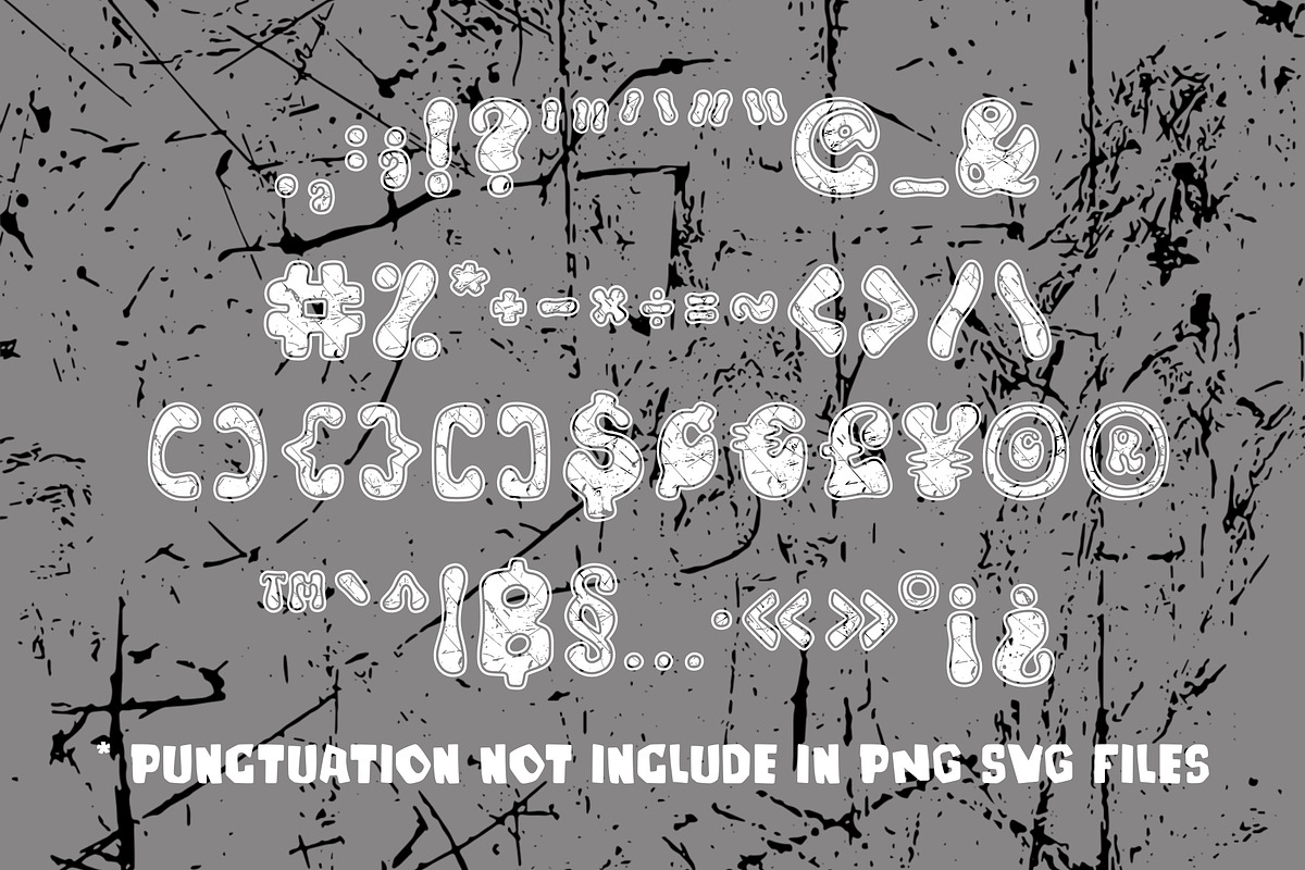 Chunky Grunge OTF PNG SVG, a Symbol Font by DREAMs Soul G. (Photo 3 of 4)