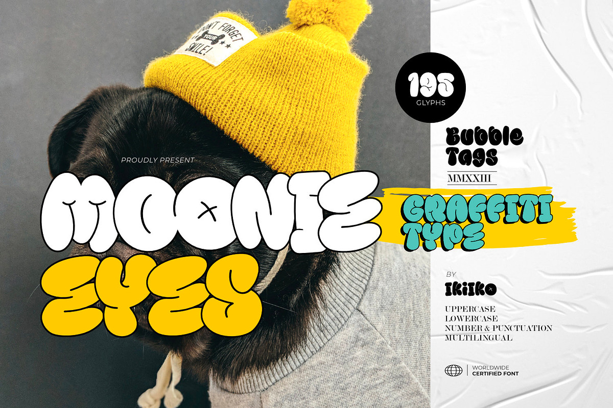 Moonie Eyes - Graffiti Type, a Font by ikiiko (Photo 1 of 7)