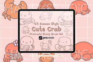 Crab Procreate Stamp Brush Set