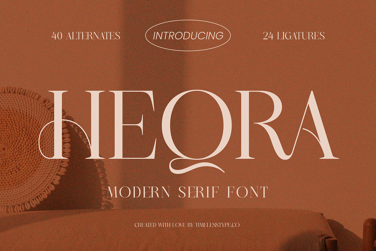 Heqra Modern Luxury Serif Font, a Serif Font by timelesstype.co (Photo 1 of 20)