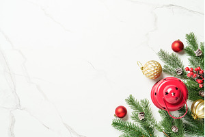 Christmas flat lay background on, a Holiday Photo by Nadia-nb
