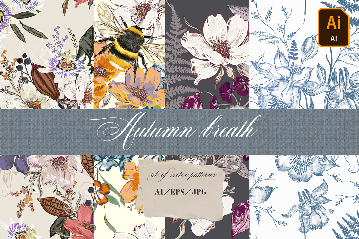 Autumn breath set of patterns, a Pattern Graphic by FleurArt (Photo 2 of 18)