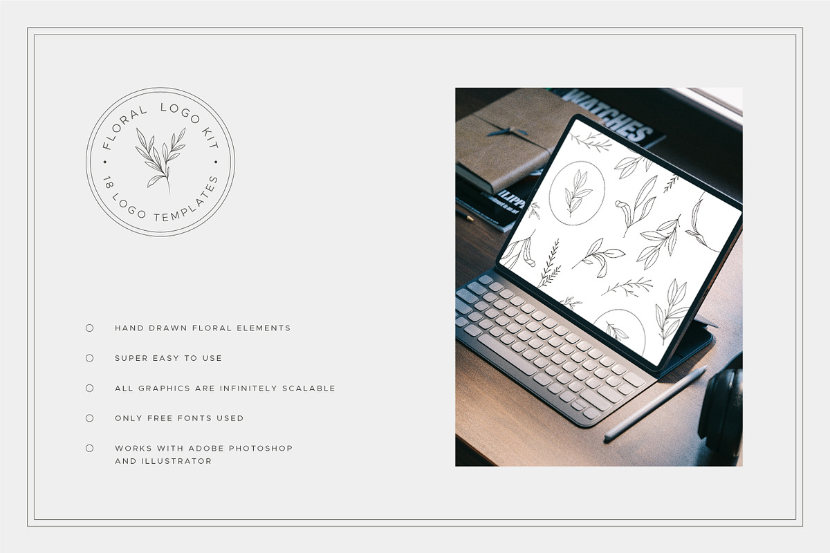 Botanical Logo kit, a Branding & Logo Template by Davide Bassu (Photo 4 of 13)