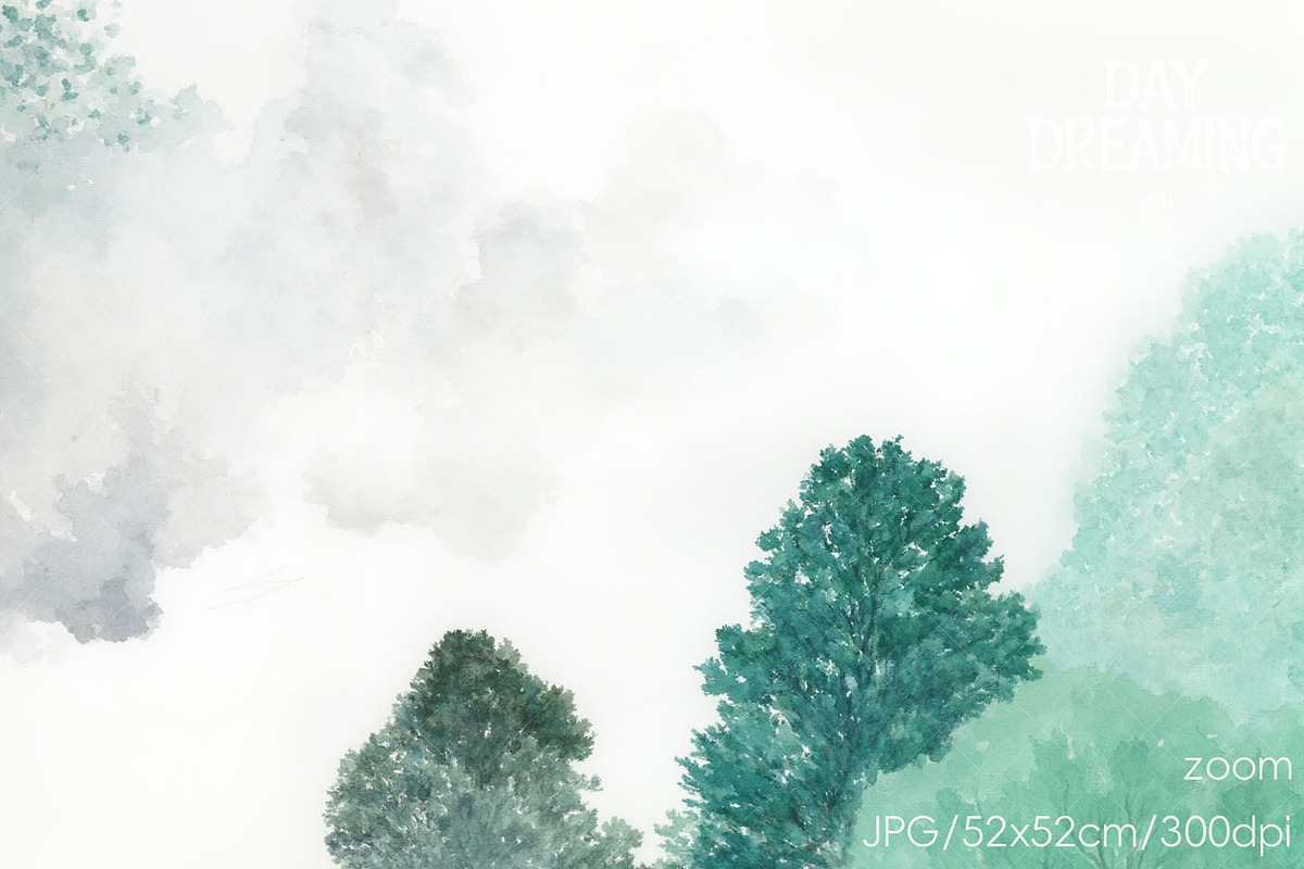 Misty Forest Watercolo, a Decorative Illustration by yahu88studio (Photo 3 of 3)
