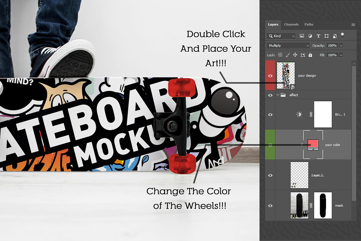 Skateboard Mockup #40, a Shirt Mockup by alexandeerco (Photo 2 of 5)