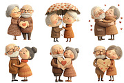 Whimsical Old Couple Valentine Day, an Illustration by CraftArtStudio (Thumbnail 6 of 6)