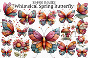 Whimsical Spring Butterfly Clipart, an Illustration by Craft Nest (Thumbnail 1 of 11)