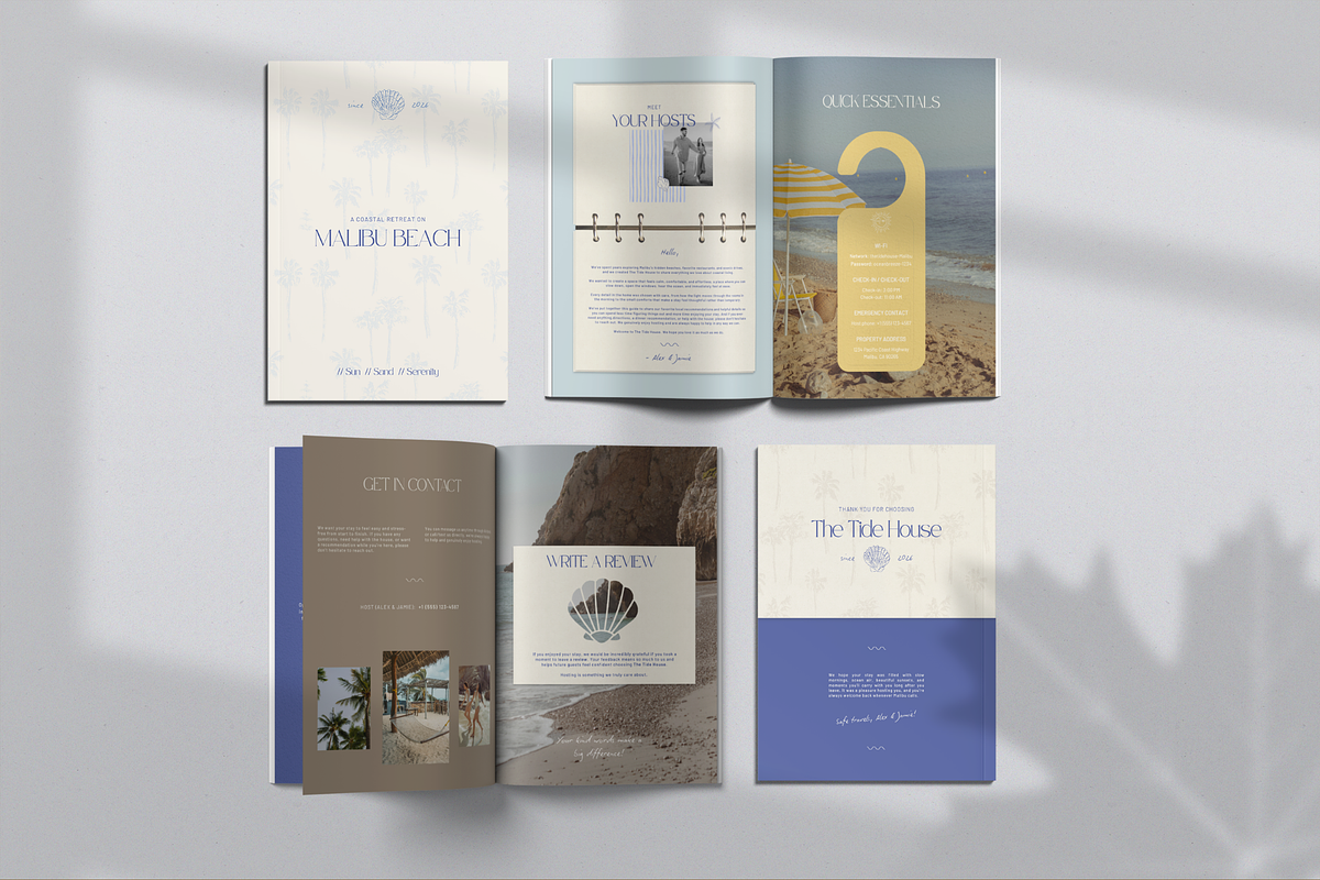 Coastal Airbnb Welcome Book Template, a Marketing Template by CanvaTemplateClubCo (Photo 4 of 10)