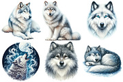 Winter Wolves Clipart, an Illustration by Pixels.Craft (Thumbnail 3 of 7)