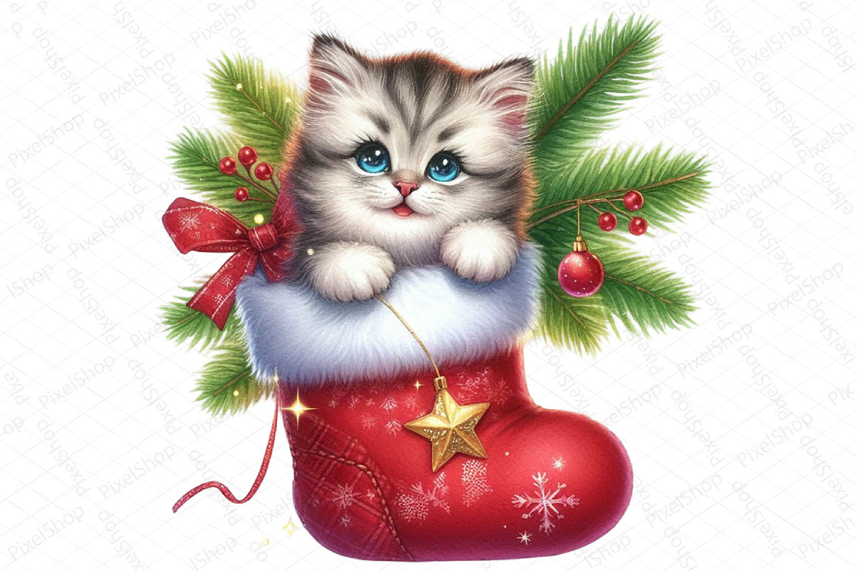 Christmas Cute Animals Clipart PNG, an Illustration by DreamPrint404 (Photo 3 of 5)