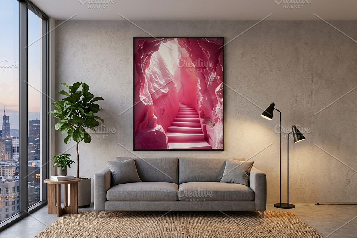 Pink Rock Cave Stairs Background, a Nature Photo by Aura Canyon HQ (Photo 5 of 8)