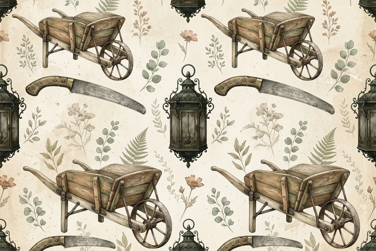 Vintage Gardening Elements Clipart, a Decorative Illustration by youtoview (Photo 13 of 13)