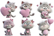 Valentine cat clipart, an Illustration by Designworld (Thumbnail 5 of 5)