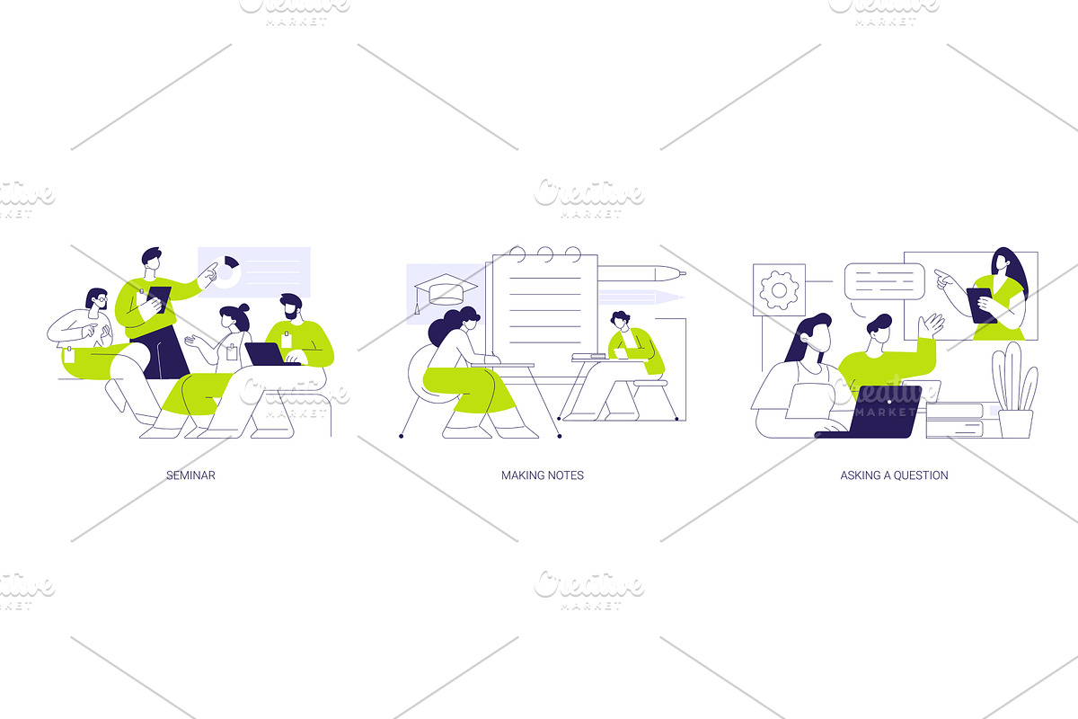 Classes in a college isolated, an Education Illustration by Visual Generation