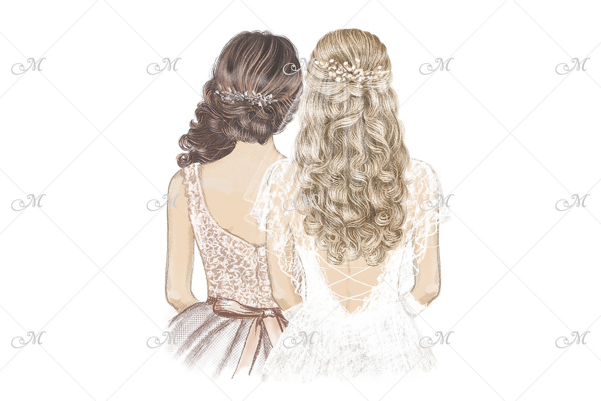 Bride & Bridesmaids Art Bundle, a Person Illustration by Maddy's Art & Mockups (Photo 3 of 12)