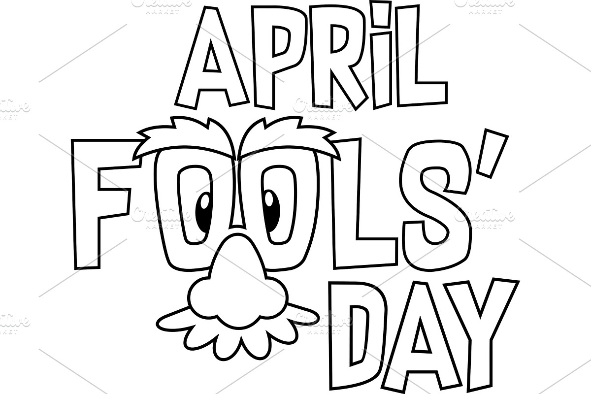 Outlined April Fools Day, an Illustration by HitToon